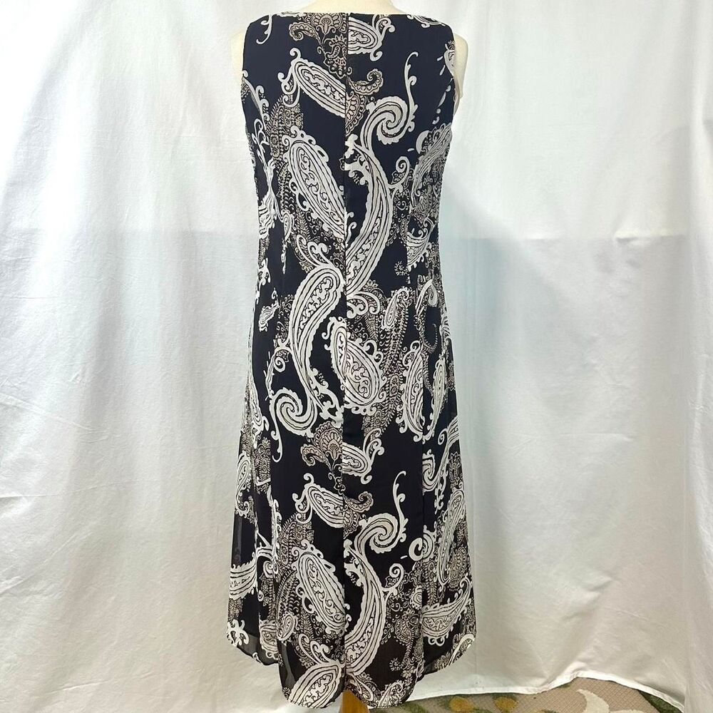 STUDIO I‎ Vintage 90s Brown White Paisley Maxi Dress Womens 8 Fairy Bohemian Y2K - Picture 4 of 6